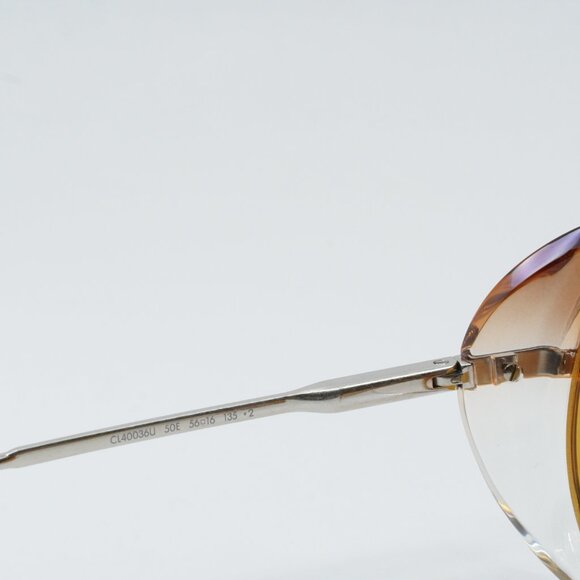 🕶️ New Celine CL40036U 50E Sunglasses - Transparent Brown Frame, Brown Lenses - Picture 6 of 10